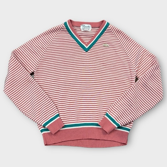 Lacoste Sweaters - Lacoste Haymaker Pink Striped Sweater 1960’s Rare